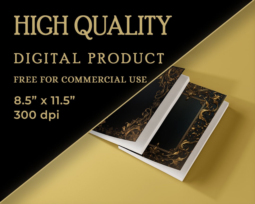 Luxurious Black Book Covers and Printable Decorative Gilded Book Covers