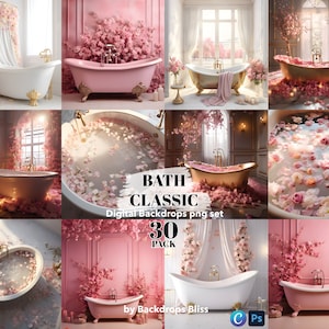 Pink maternity tub digital backdrop elegant Bathtub Backdrop maternity digital backdrop room roses digital backdrop floral texture overlay