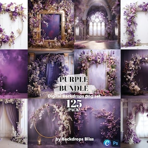 Floral maternity digital backdrop bundle purple studio backdrop violet castle backdrop floral texture overlay photoshop blossom overlay png
