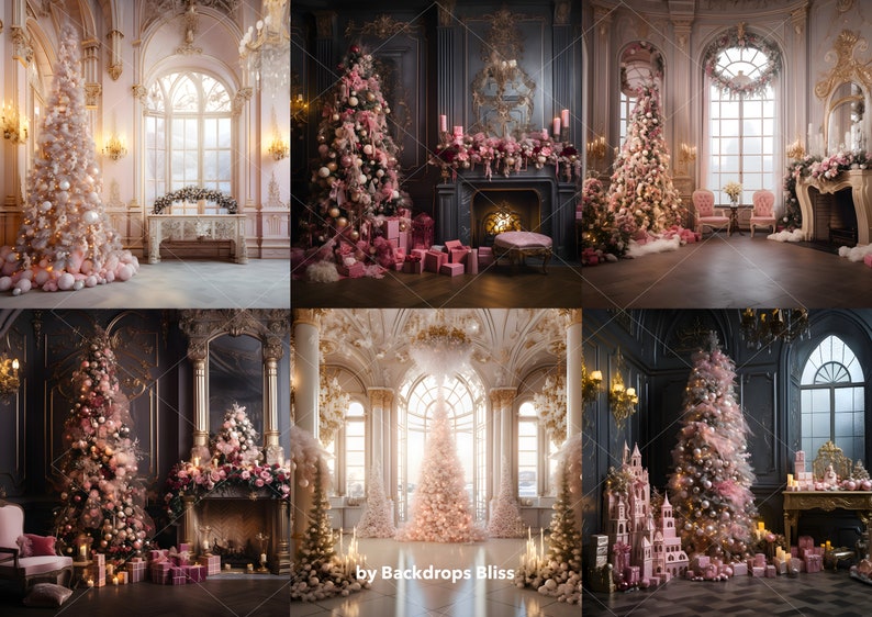 Christmas Pink Digital Backdrop Bundle Pink Maternity Digital Backdrop ...