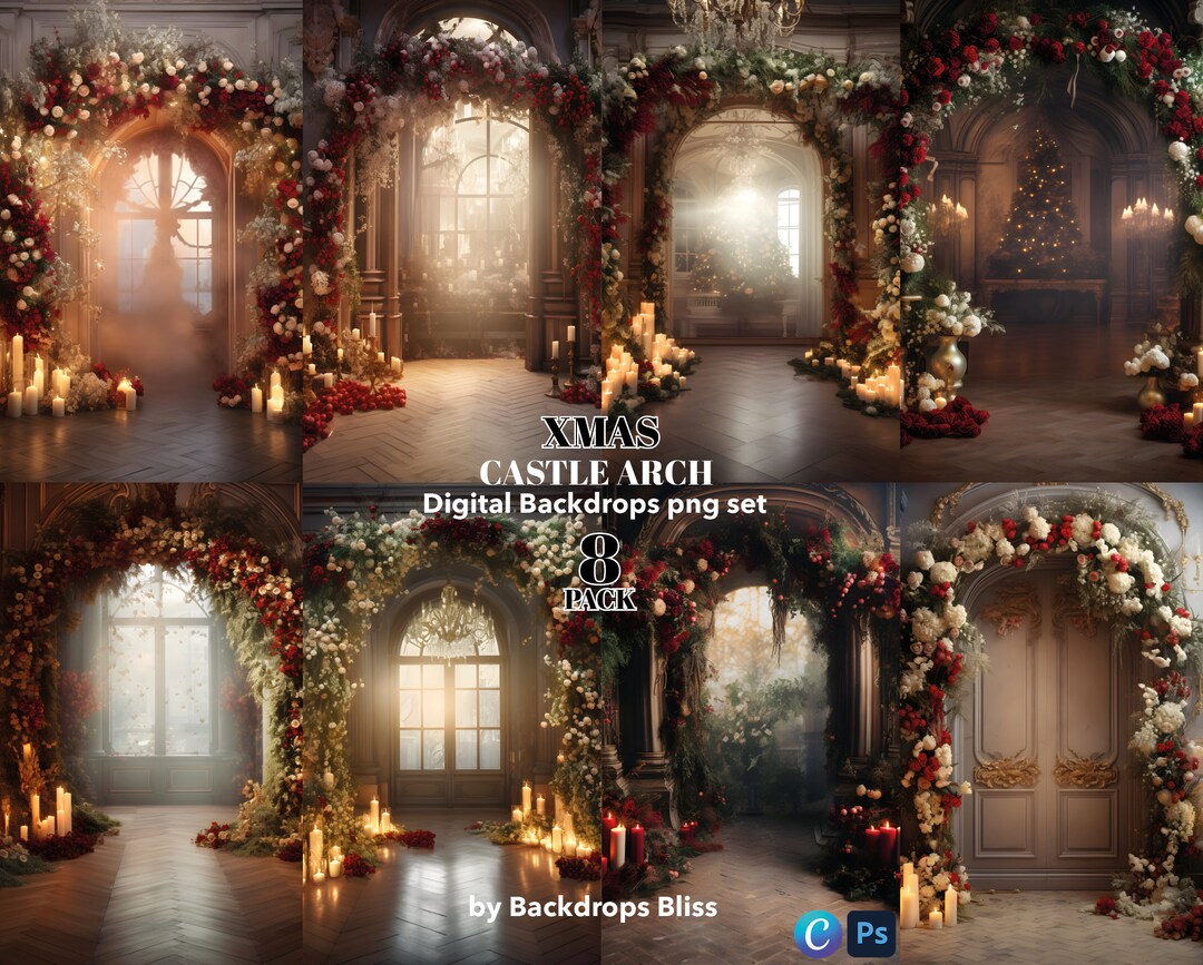 Christmas Arch Digital Backdrop Maternity Digital Backdrop Castle ...