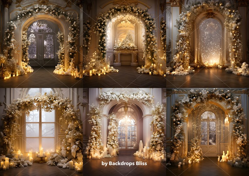 Christmas Gold Digital Backdrop Maternity Digital Backdrop Christmas ...
