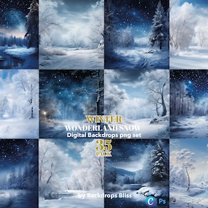 Winter digital backdrop Winter wonderland digital backdrop Forest snow backdrop winter background winter maternity digital backdrop snow