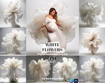 Floral maternity digital backdrop floral texture overlay floral backdrop studio floral overlay white maternity overlays wedding backdrop png
