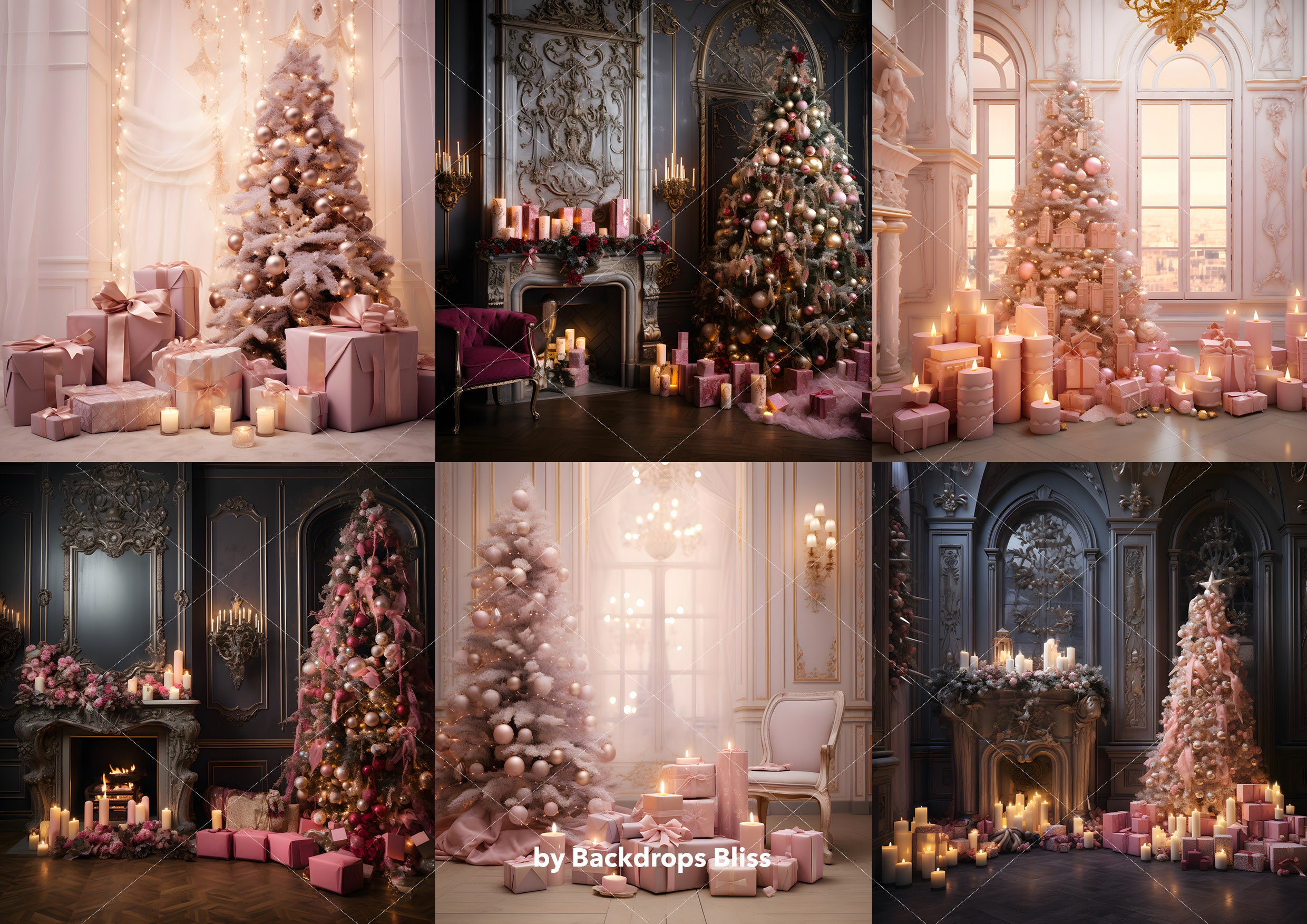 Christmas Pink Digital Backdrop Bundle Pink Maternity Digital Backdrop ...