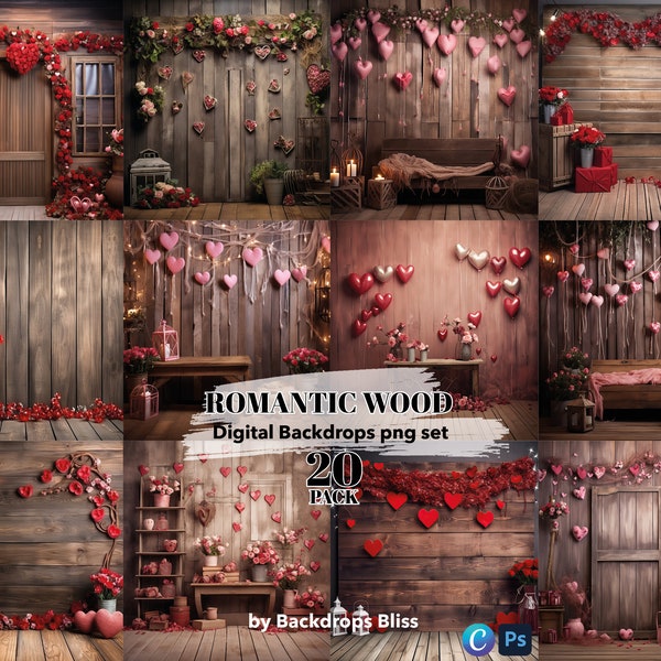 Rustic Valentines Day digital Backdrop Maternity digital backdrop room Red and Wood Photoshop Overlay Love Digital Backdrop romantic overlay