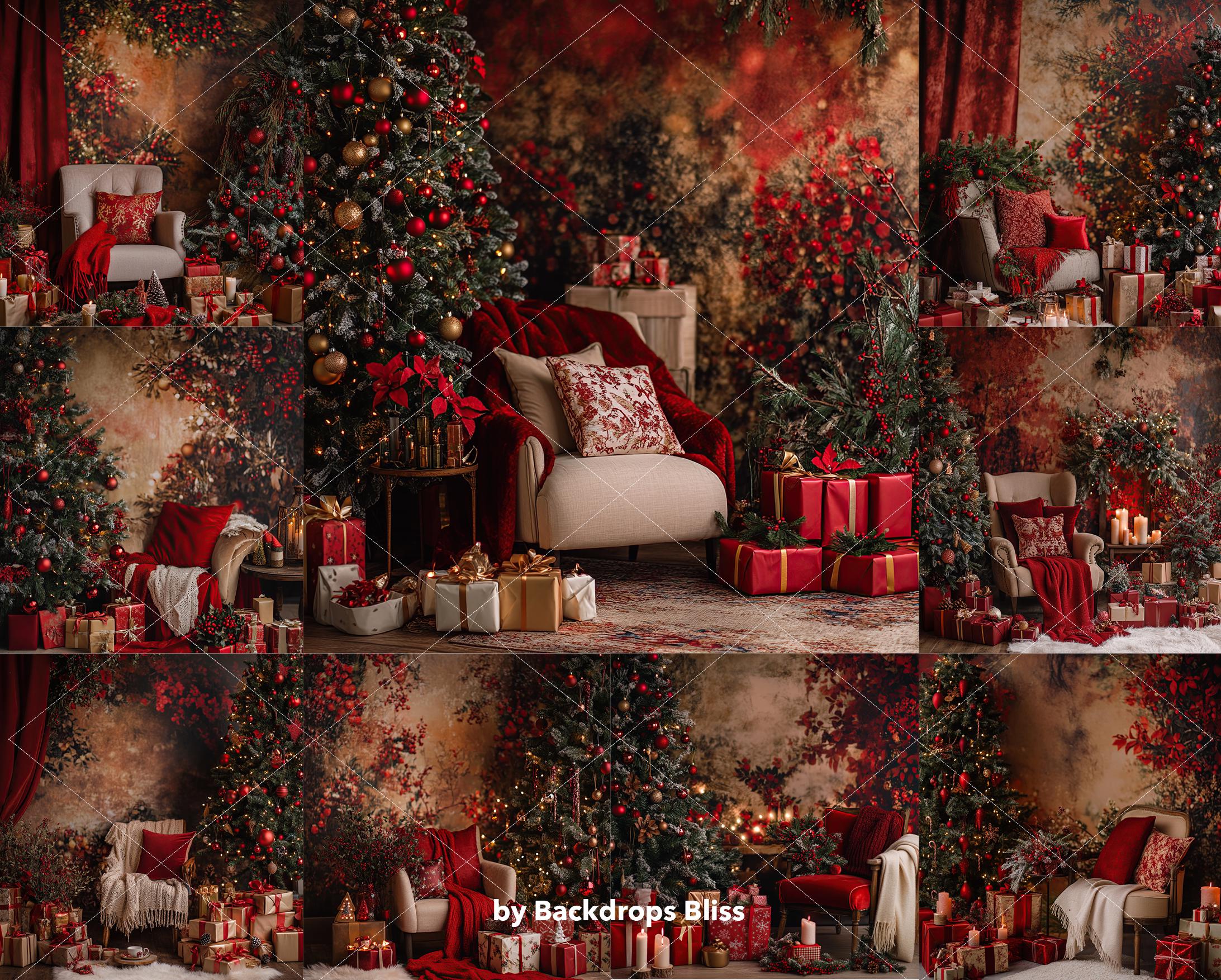Christmas Tree Overlay Christmas Backdrop Traditional Christmas Digital ...