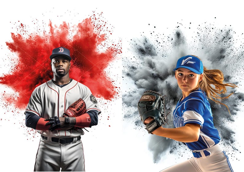 Sport Backdrops Color Dust Explosion Overlay Softball Background ...