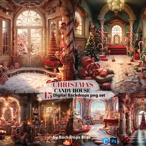 Kerst snoep huis digitale achtergrond kerst bundel achtergrond snoep achtergrond kerst familie kaart kerst snoep achtergrond xmas