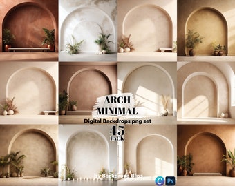 Boho moederschap digitale achtergrond kamer minimale bogen achtergrond moederschap overlays fijne kunst texturen bruine boho digitale achtergrond trouwstudio