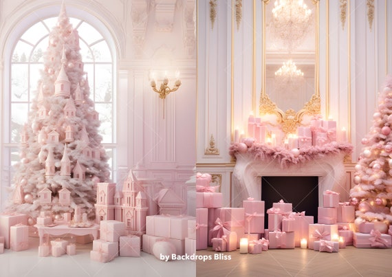 Pink Christmas Digital Backdrop Pink Maternity Digital Backdrop