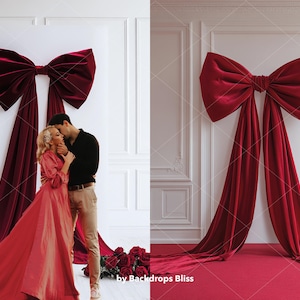 Digital Backdrop PNG Giant Bow Backdrop Red Backdrop Decor Overlay ...