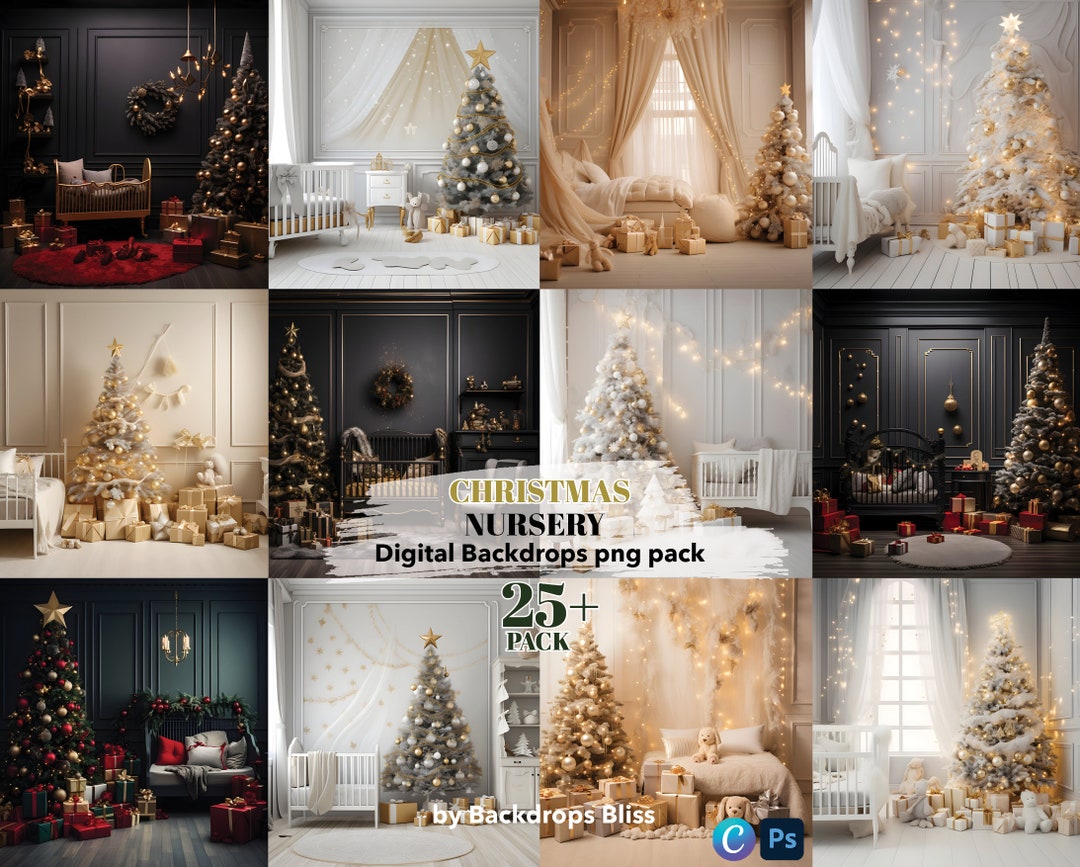 Christmas Digital Backdrop Christmas Baby Digital Backdrop Christmas ...