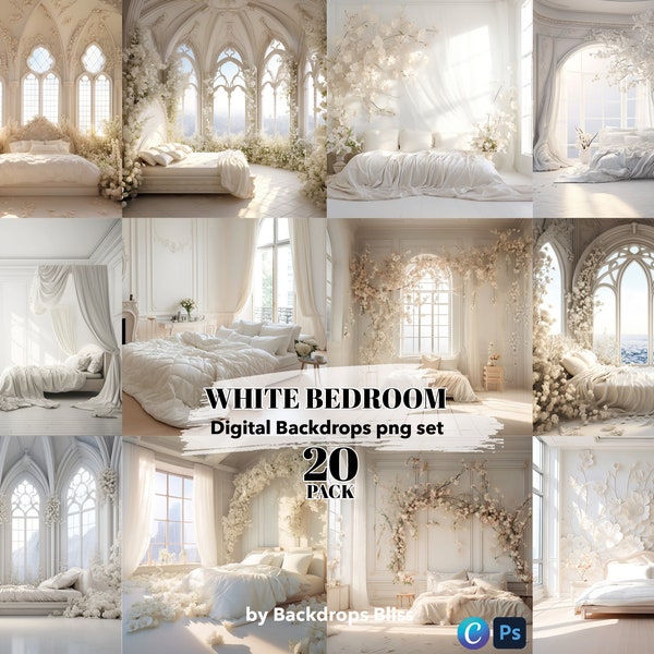 White maternity digital backdrop room white bedroom backdrop maternity boudoir for photoshoot old castle backdrop princess backdrop overlays