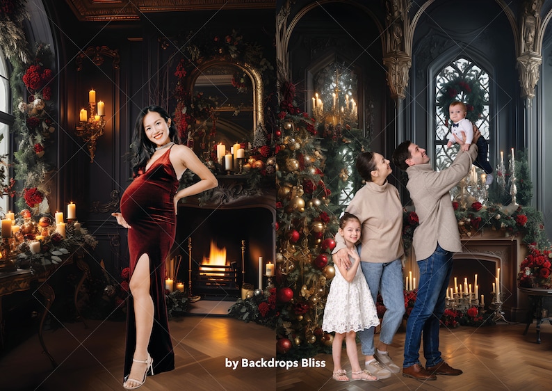 Christmas Fireplace Digital Backdrop Maternity Digital Backdrop ...