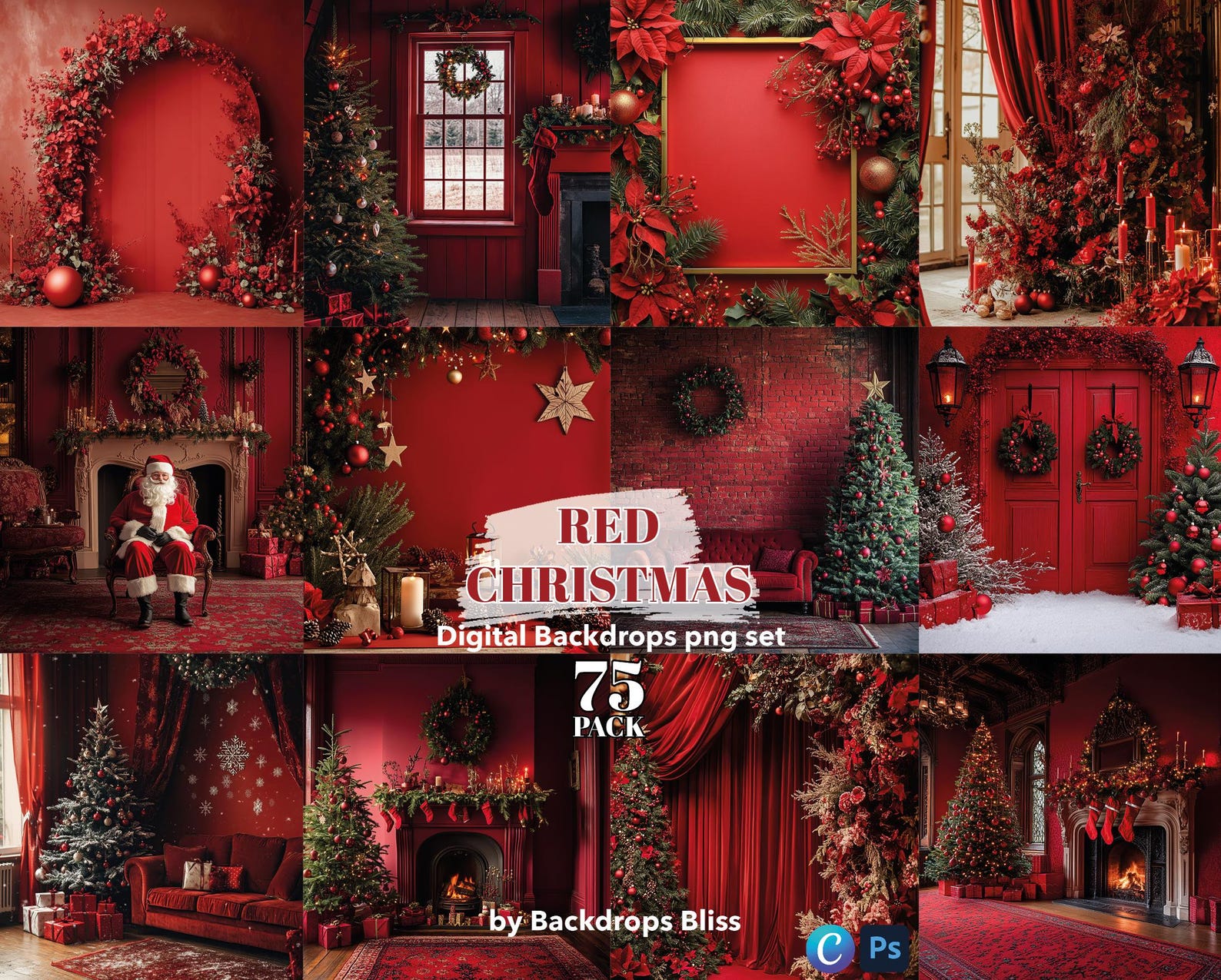 Christmas Overlay Christmas Digital Backdrop Christmas Tree Overlay ...