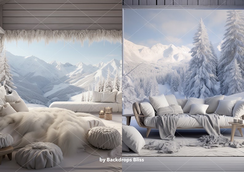 Overlooking Design Backdrop Winter Wonderland Backdrop Blue Maternity Digital Backdrop Boho ...