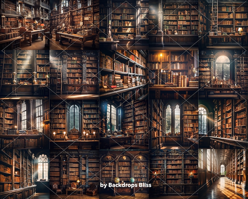 Bookshelf Decor Zoom Background Office Virtual Background Library ...