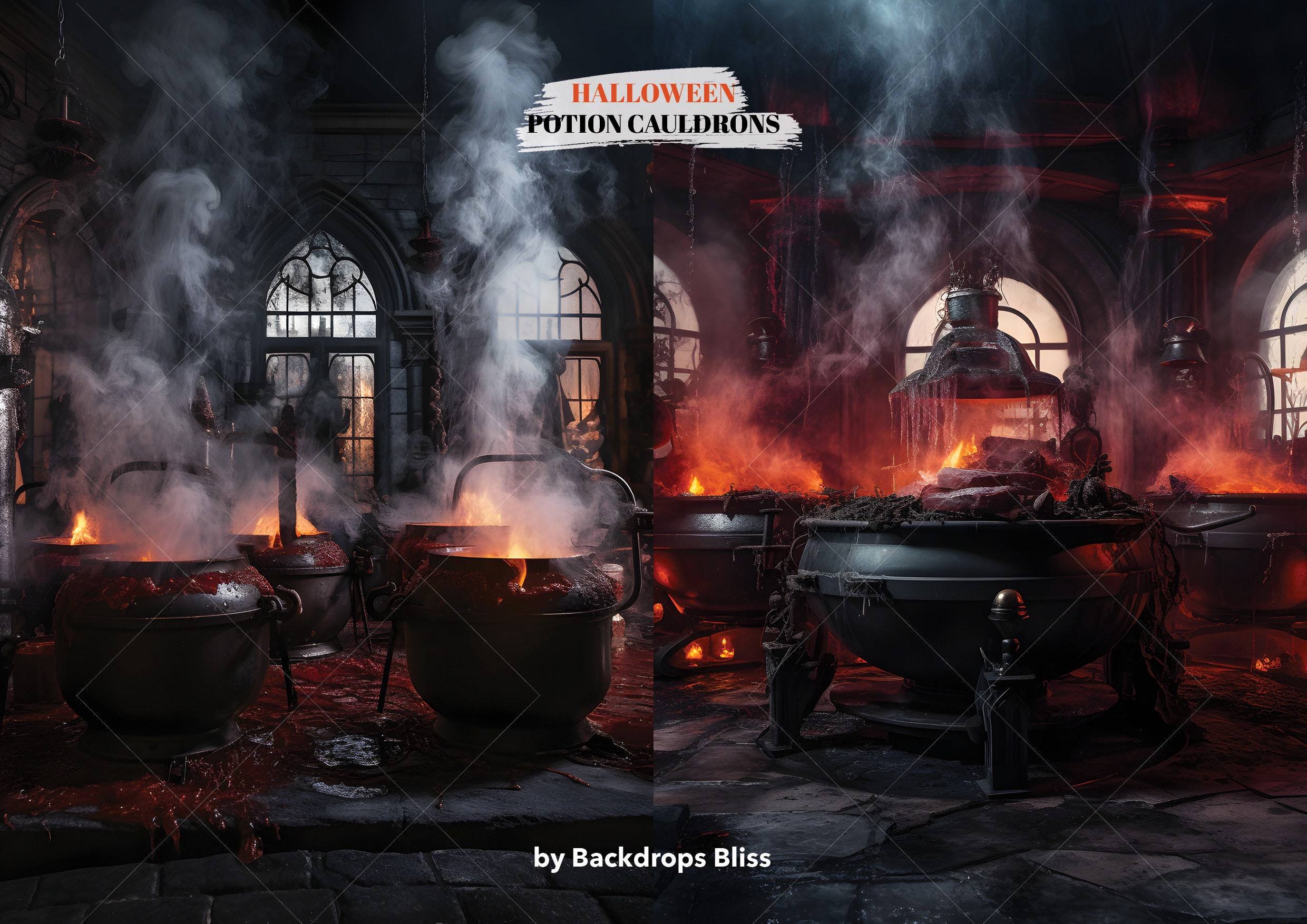 Potion Making Background Halloween Backdrop Potion Making Cauldron Digital Background Witch ...