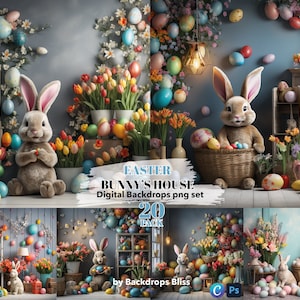 Easter digital backdrop easter bunny backdrop easter png easter egg Digital Backdrops For Kids spring background studio bunny twitch overlay