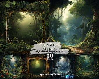 Jungle digital backdrop forest overlay enchanted forest backdrop safari backdrop nature photoshop photography kids studio background family