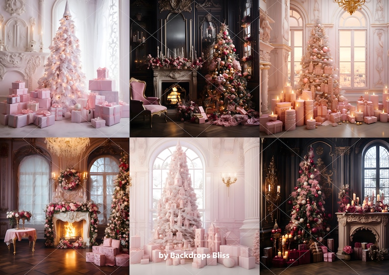 Christmas Pink Digital Backdrop Bundle Pink Maternity Digital Backdrop ...