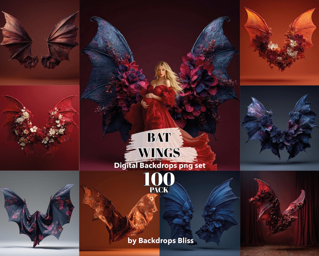 Halloween Digital Backdrop With Gothic Backdrop Png - Vampire Bat Wings ...