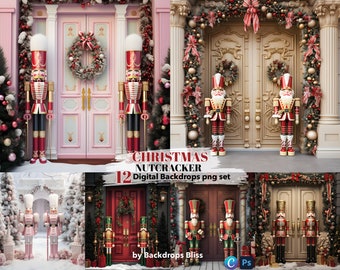 Christmas nutcracker digital backdrop christmas bundle backdrop christmas backdrop christmas family card christmas nutcracker door backdrop