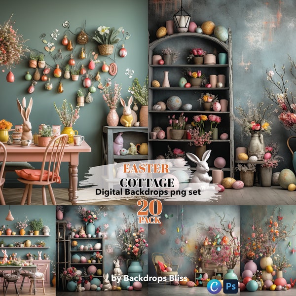 Easter boy png easter digital backdrop cottage core digital Backdrops For Kids spring background studio bunny family easter background eggs