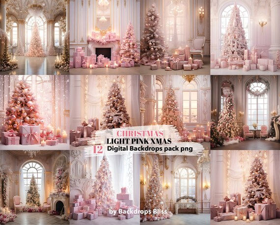 Pink Christmas Digital Backdrop Pink Maternity Digital Backdrop
