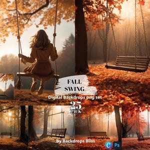 Fall png trendy autumn background swing backdrop fall halloween png overlays forest maternity digital backdrop fall digital outdoor backdrop