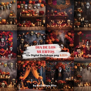 Dia de Muertos pano de fundo criança halloween fundo digital Dia dos mortos sobreposição divertido pano de fundo para crianças sobreposições família estúdio digital caveira