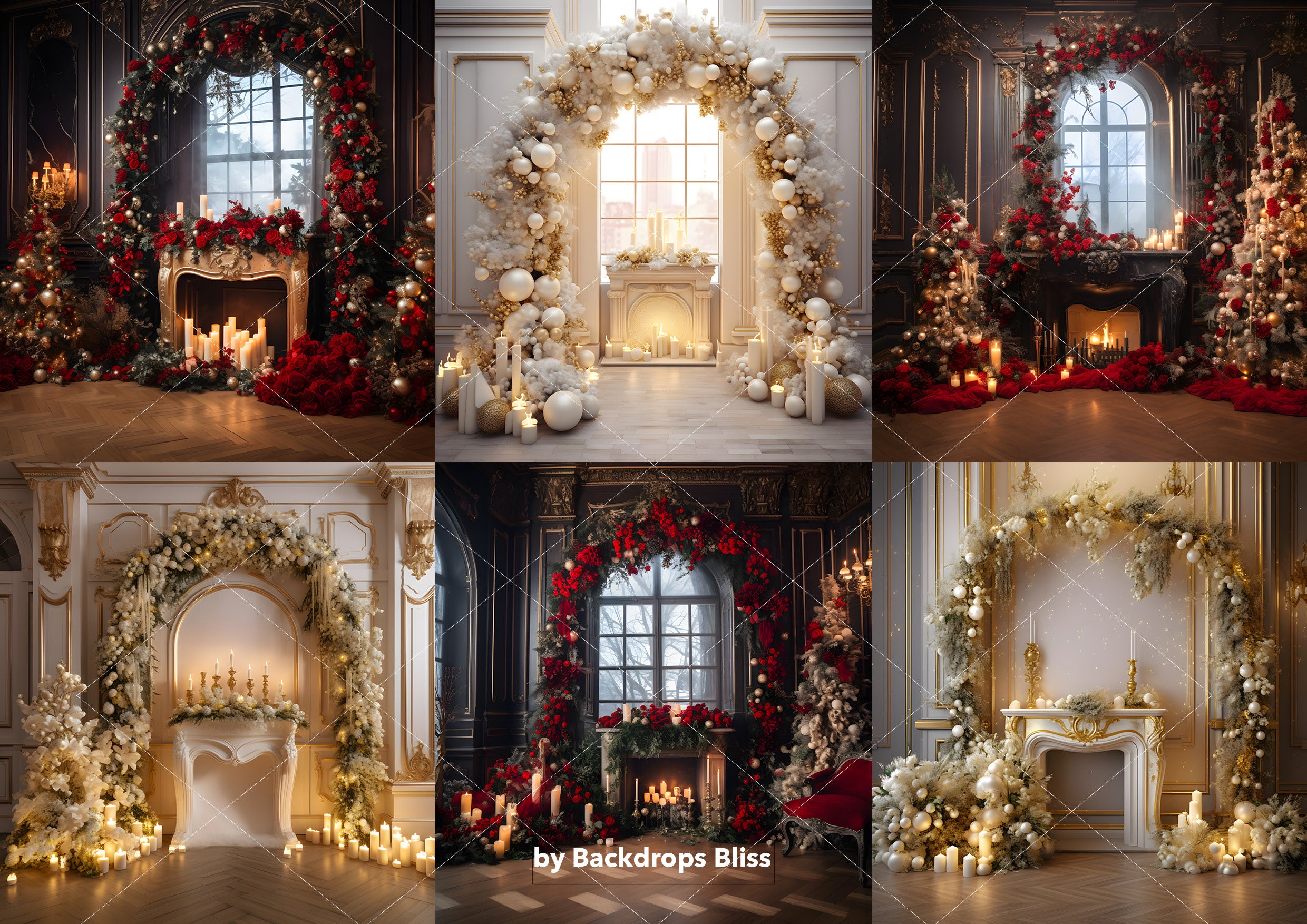 Christmas Fireplace Digital Backdrop Maternity Digital Backdrop ...