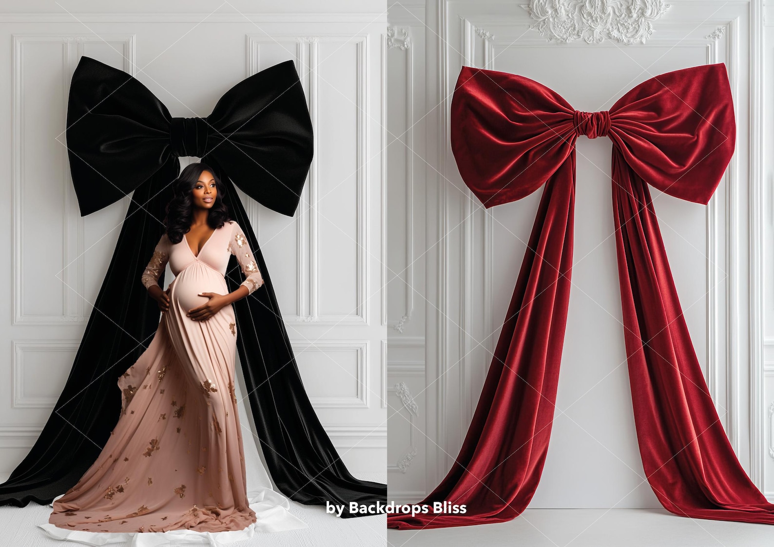 Giant Bow Backdrop Maternity Digital Backdrop Ribbon Overlay Maternity ...