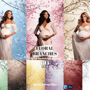 Maternity backdrop branch overlay photo backdrop floral branch backdrop maternity digital backdrop room portrait backdrop texture overlay