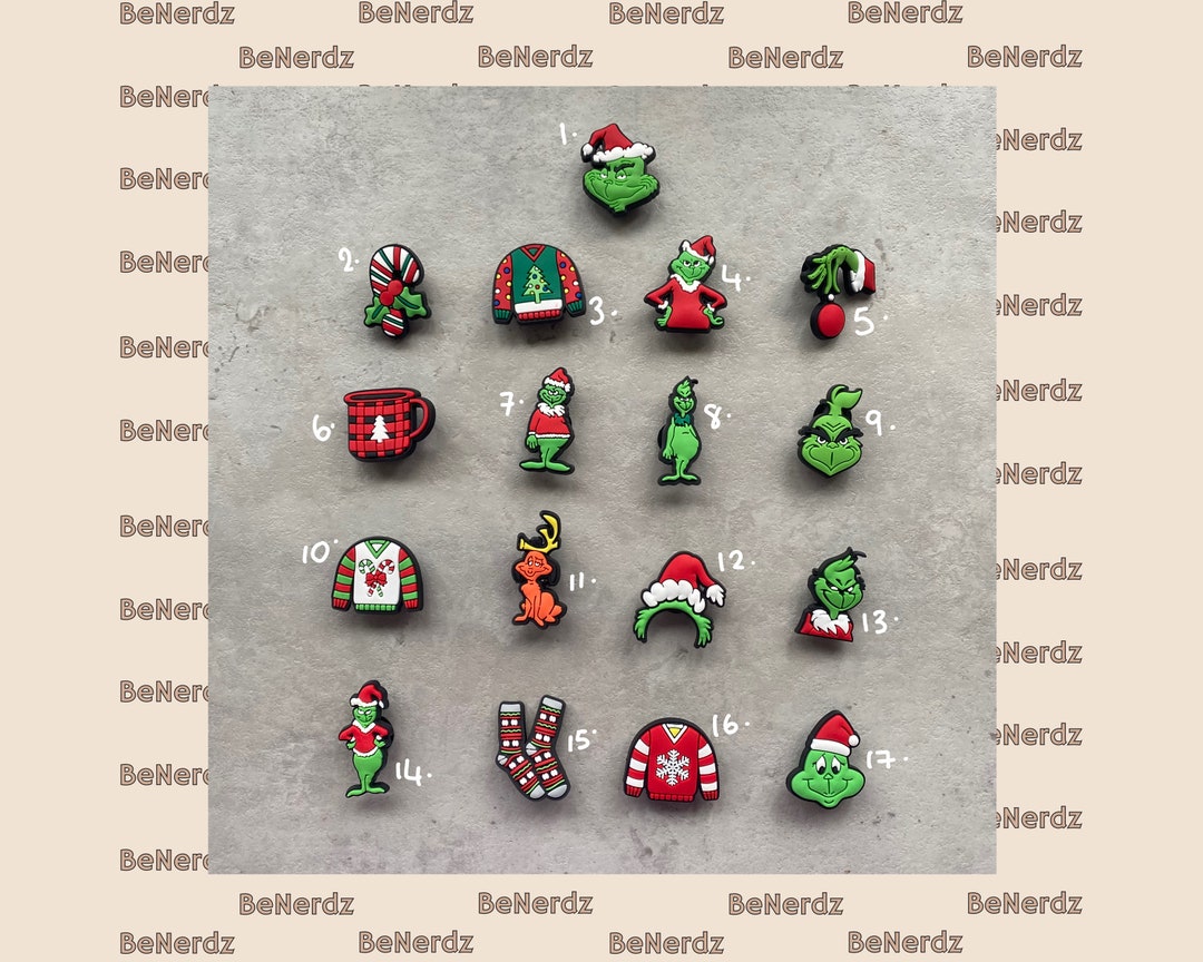 Grinch Inspired Christmas Croc Charms Shoe Charms Jibbitz Etsy UK