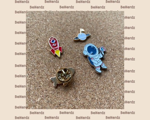 Space themed enamel pins astronaut rocket planet plane mini pins brooch