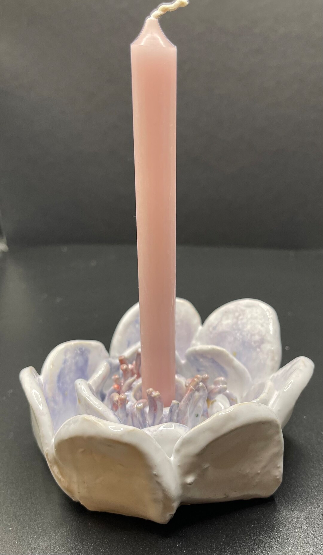 Hand Built Ceramic Flower Candle Holder Etsy