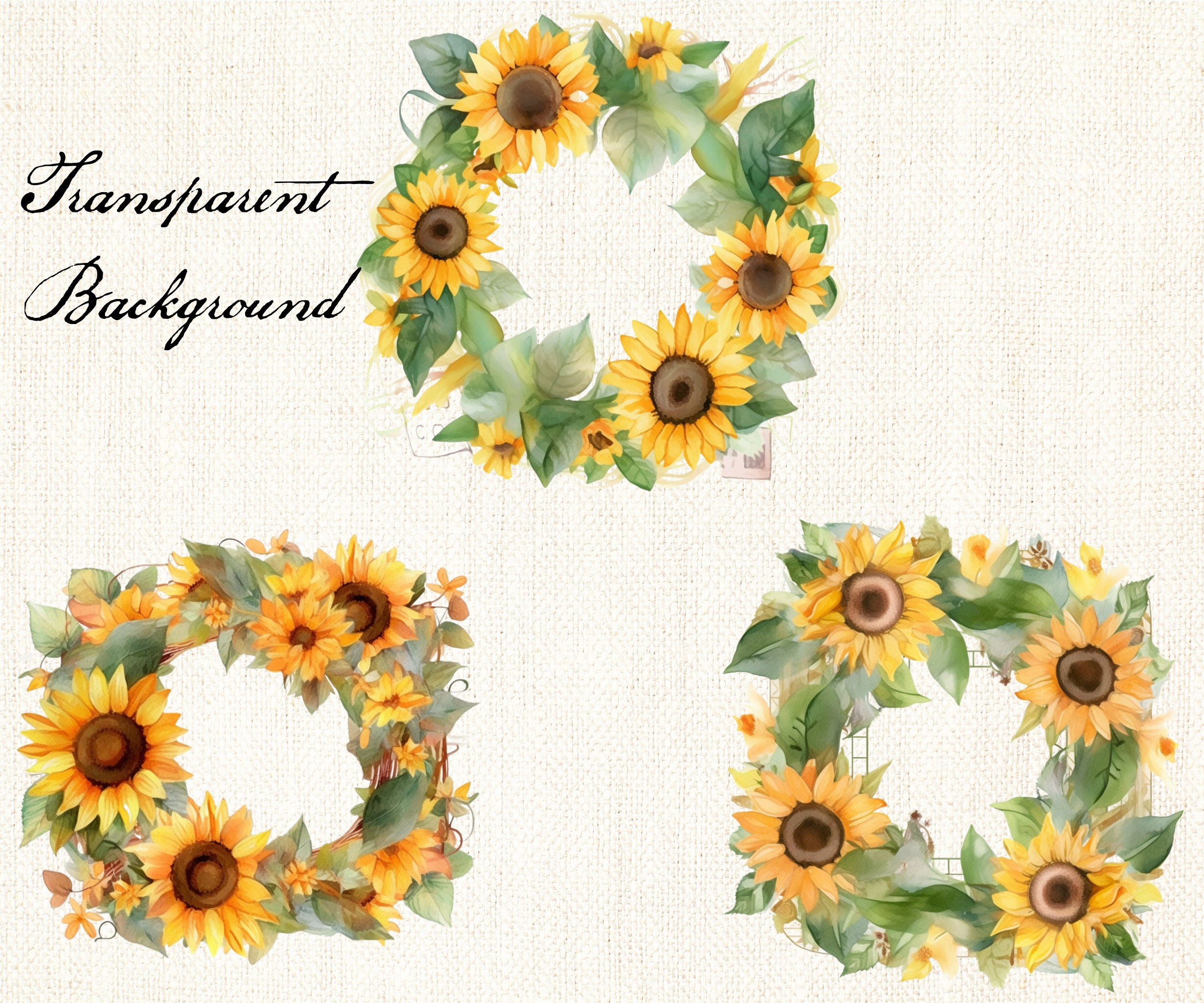 Watercolor Sunflowers Clipart - Fall Sunflower Floral Bouquets - PNG ...