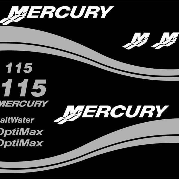Purchase Mercury Outboard Decal Sticker 150 HP Optimax Saltwater Salt Water Blue In Crystal - Foto 8