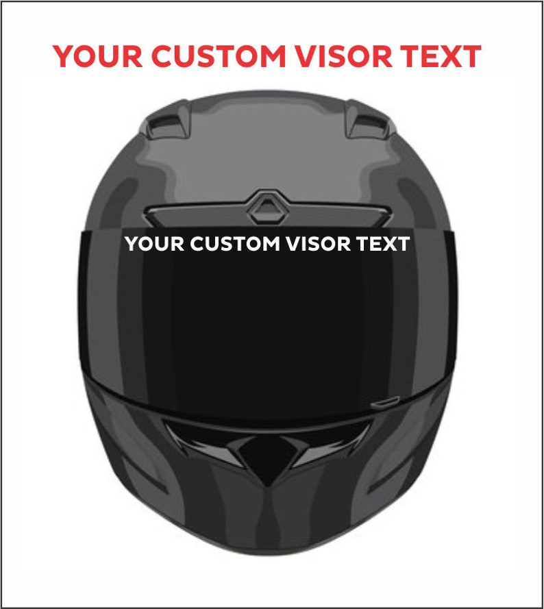 Two Custom Visor Text Stickers Decals Vinyl for Motorcycle Etsy