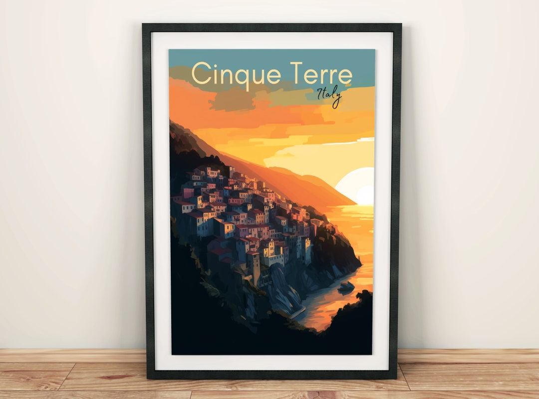 Cinque Terre Framed Poster, Wall Art, Italy Poster, Cinque Terre Art