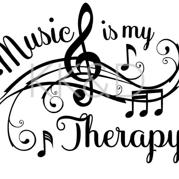 Music is my therapy SVG