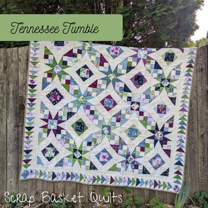 Patrón de colcha Tennessee Tumble Scrap: varios tamaños
