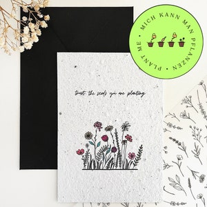 Samenpapier - Postkarte - Postcard - Flowers - Growingcard