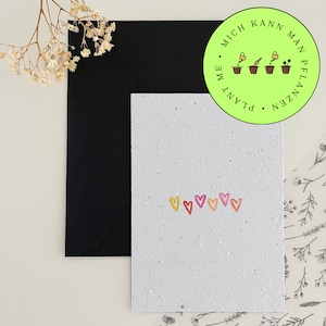 Samenpapier - Postkarte - Postcard - Heart - Growingcard