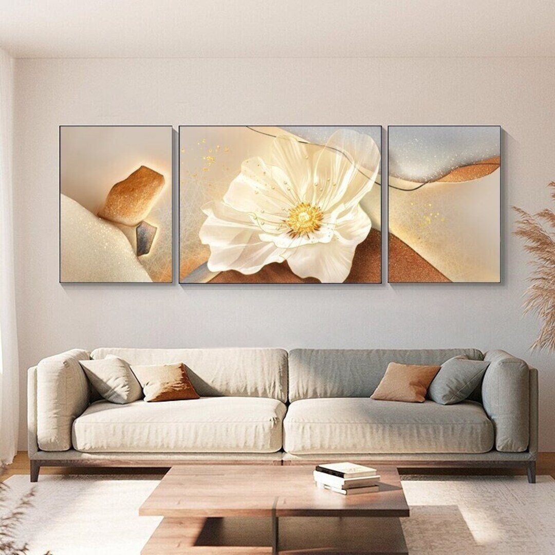 Modern Floral Canvas Art for Living Room Bedroom Posters and Etsy