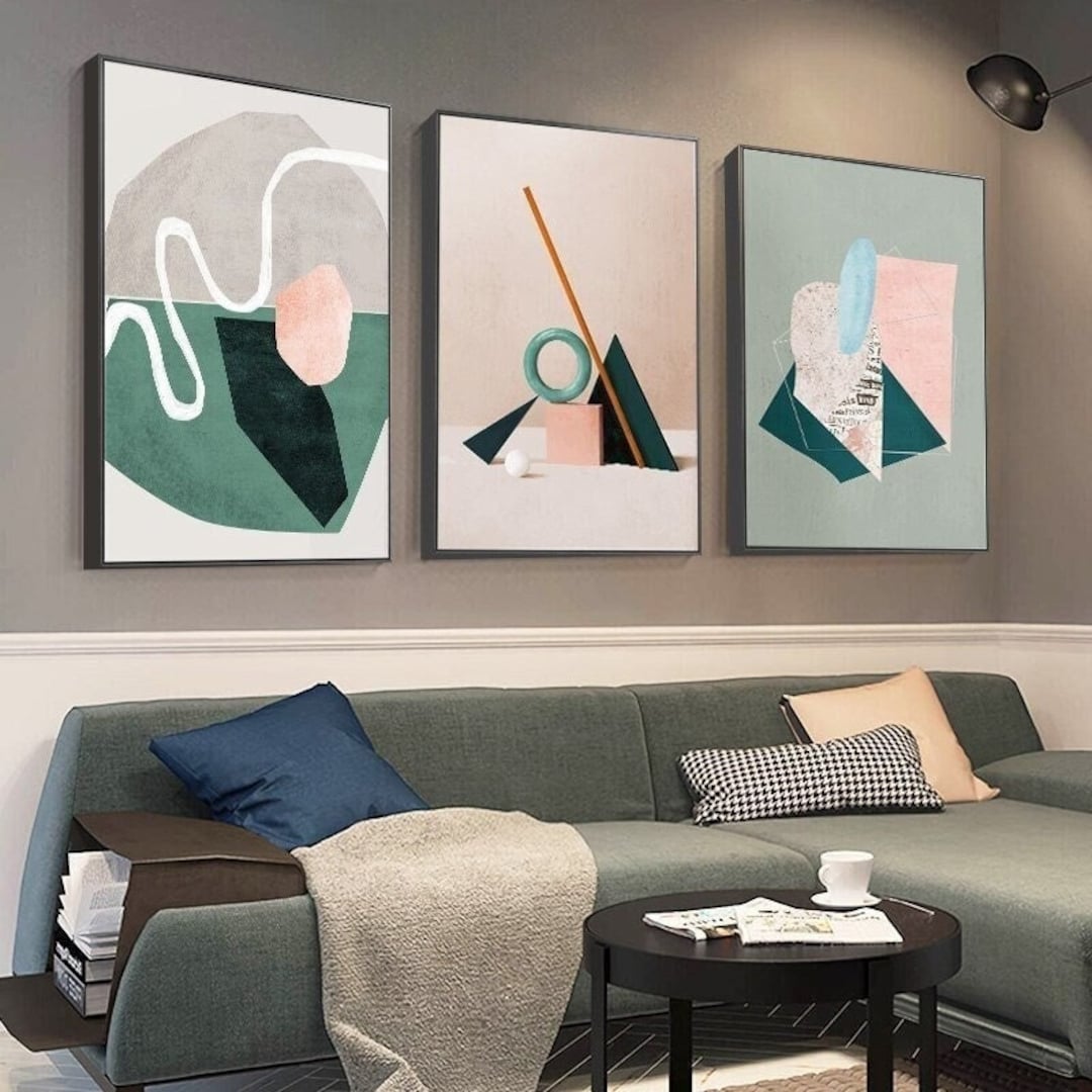 Abstrakte minimalistische Kunst auf Leinwand Geometrisch - Etsy.de