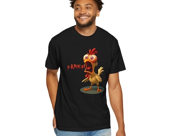 K-KAW-F Chicken Illustration T-Shirt | Funny Farm Bird Tee
