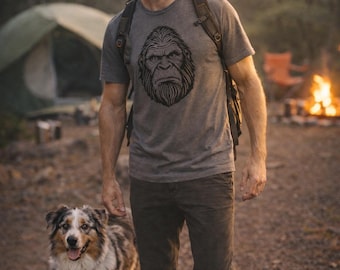 Sasquatch Bigfoot Explore and Camp T-Shirt | Outdoor Adventure Tee